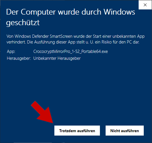 CrococryptMirror - Windows 10 Sicherheit Installation - Schritt 2 CrococryptMirror - Windows 10 Sicherheit Installation - Schritt 2